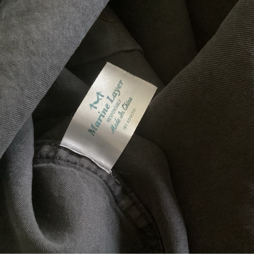 Marine Layer Tercel Button Down Xs Gray Charcoal … - image 5